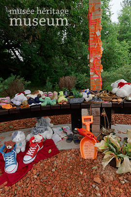 Memorial items in pavilion, centre, 17 Jul 2021