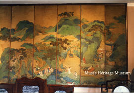 Interior of Chateau du Couloume - Chinese screen, right side