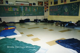 Athlete's sleeping area in Paul Kane school