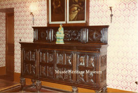 Interior of Chateau du Couloume - Wooden sideboard